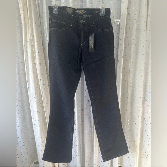 Lucky Brand NWT Easy Rider Mid Rise Relaxed Fit Dark Wash Bootleg Jeans 2/ 26 - Picture 2 of 6